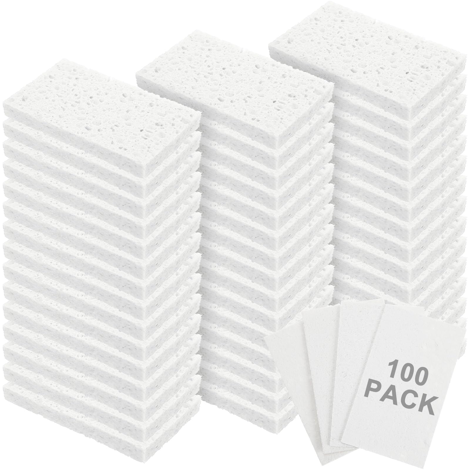 Zhengmy 100 Pcs Sponges Bulk Sponges Kitchen Compressed Sponge, White
