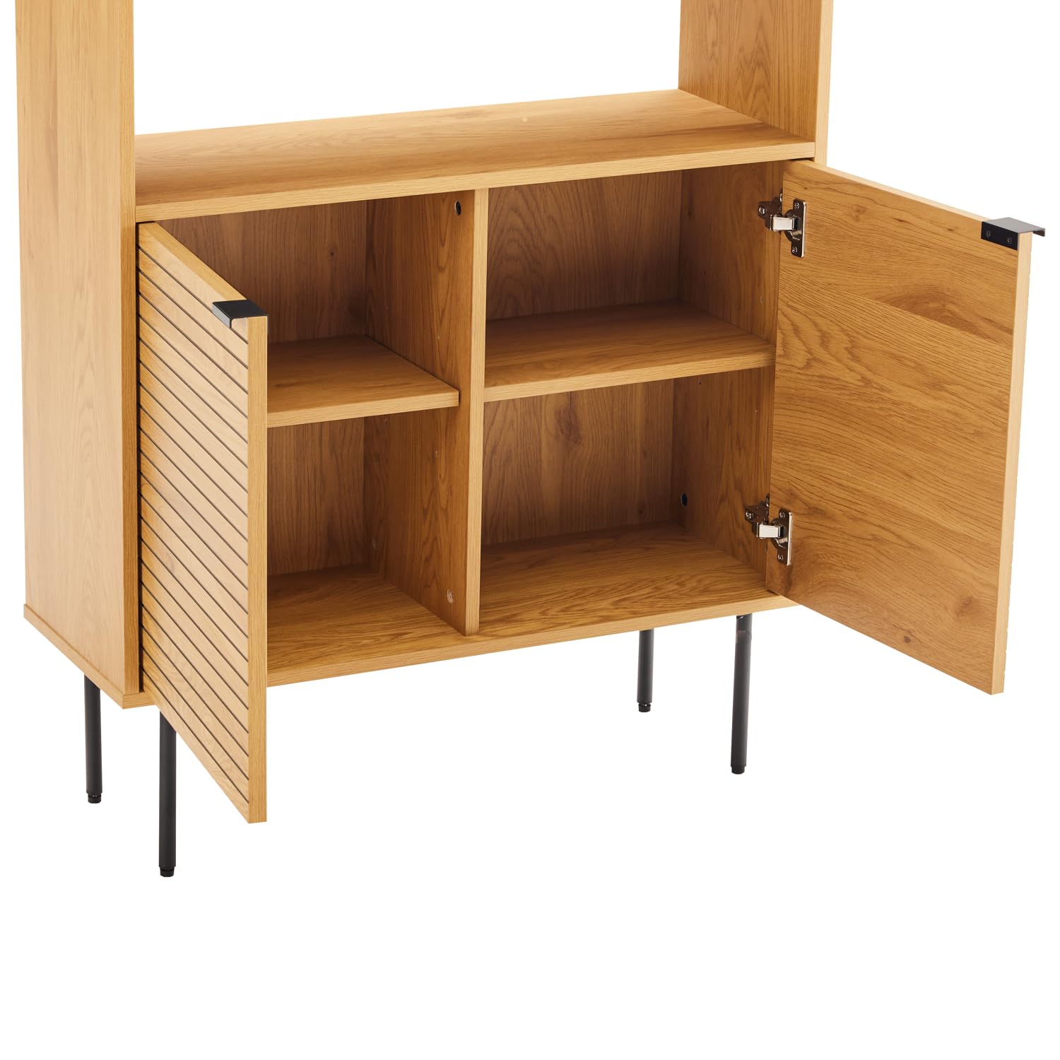 Happy Garden Libreria in Legno STINNA, 4 Ripiani, 2 Ante, Fino a 20 kg per ripiano, Perfetta per organizzare i Vostri Oggetti con Stile