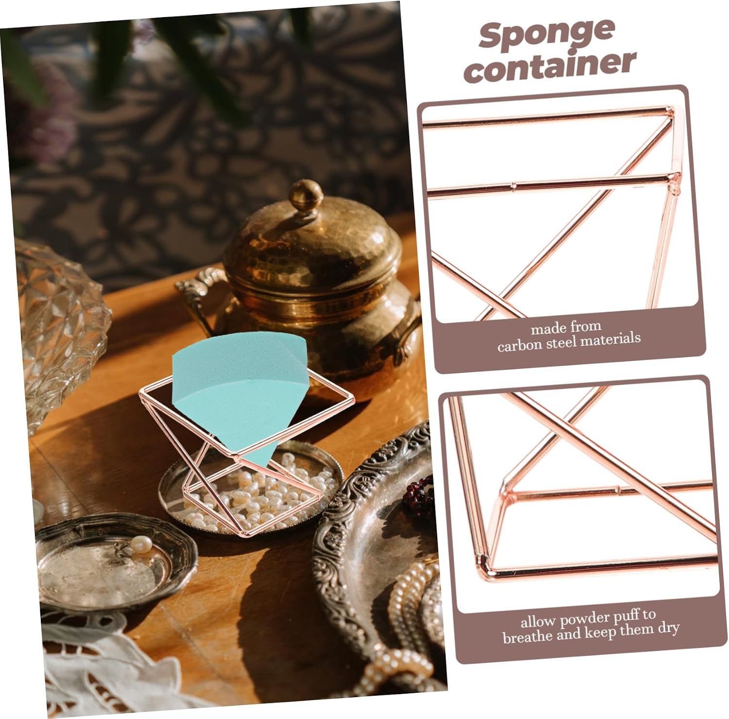 4pcs Makeup Sponge Holders Travel Foundation Sponge Container for Beauty Display Stands Luxury for Home Design image 3