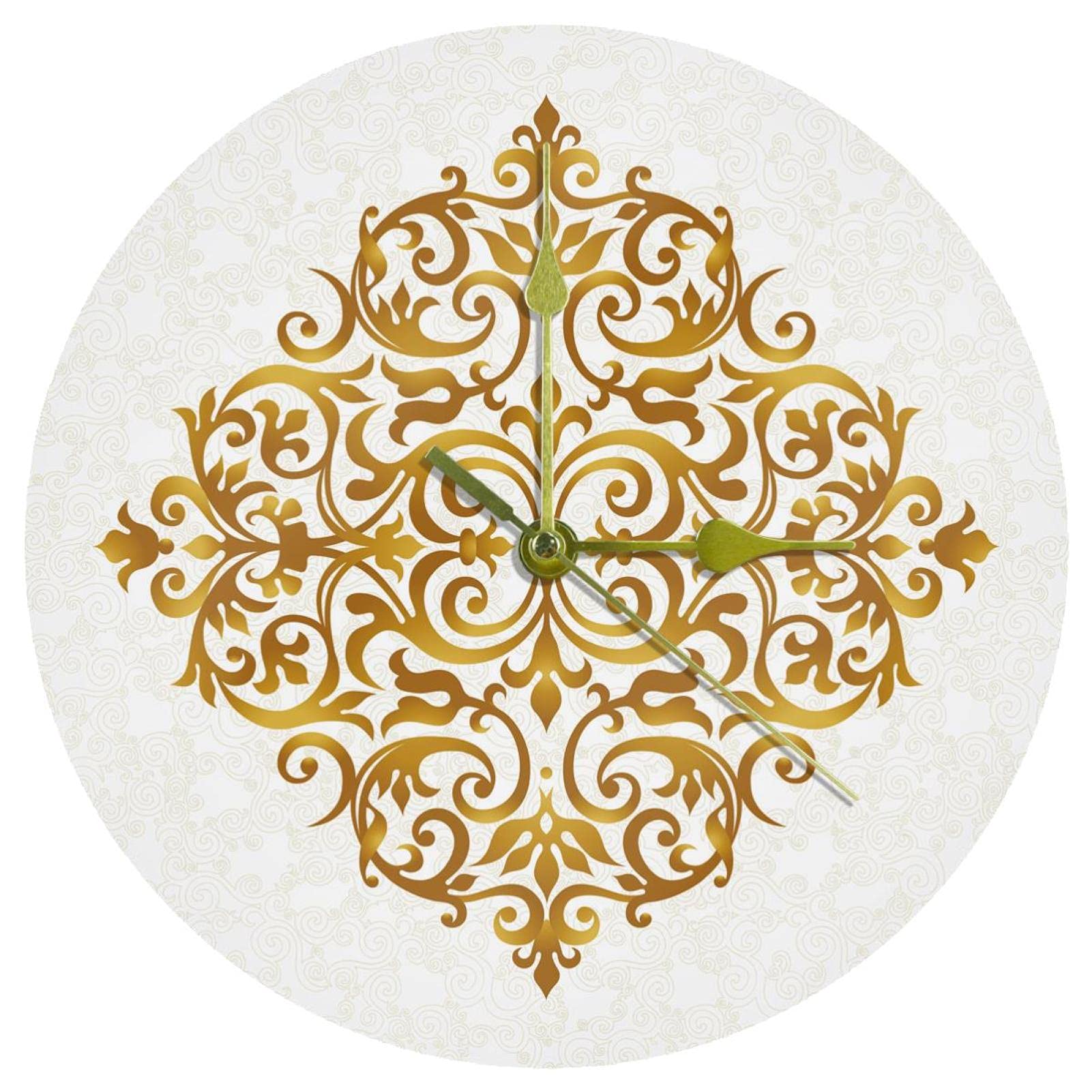 Horloge murale en acrylique motif floral 24 cm, fonctionnement à piles sans bruit