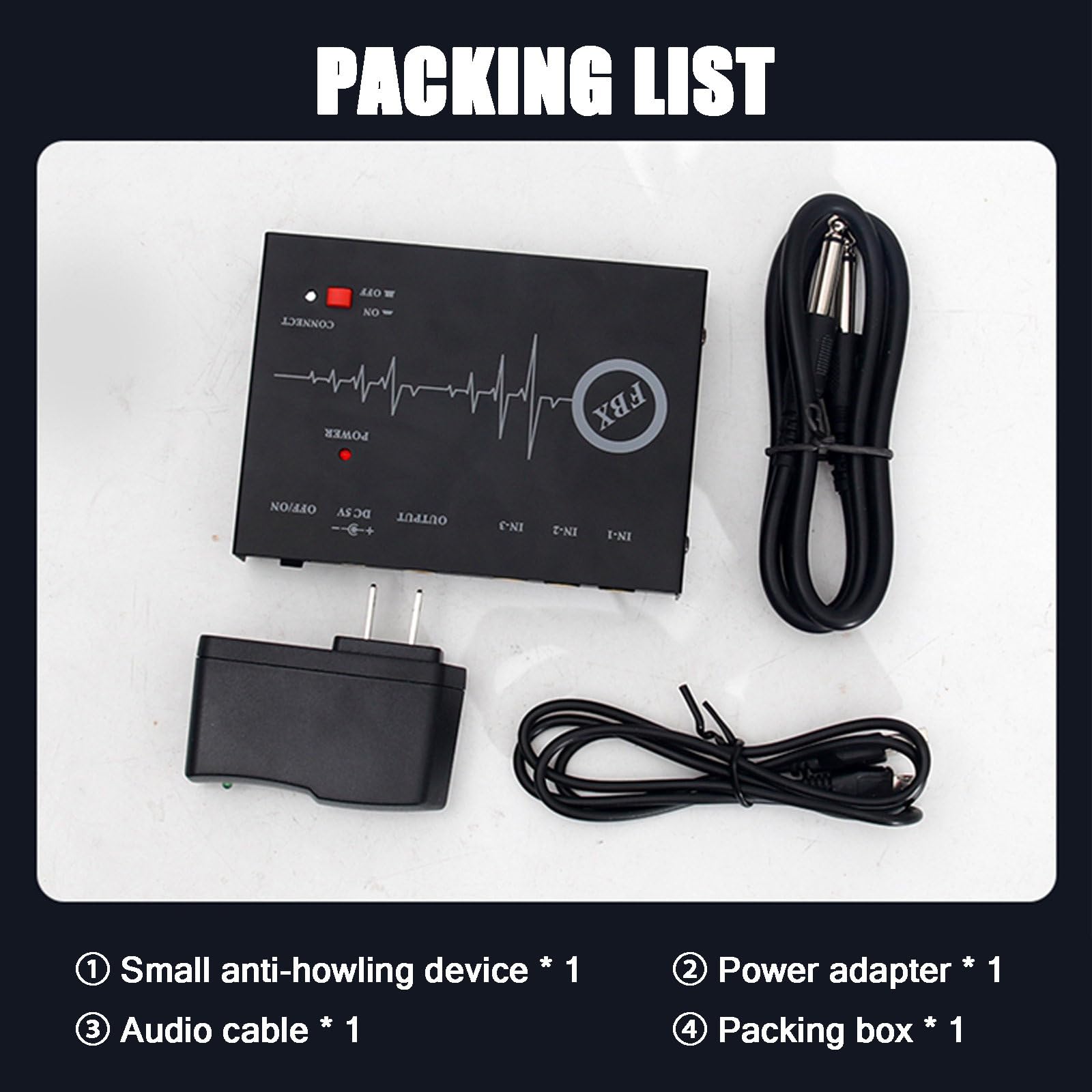 Soppressore Di Feedback, Processore Audio Digitale, 3-In 1-Out, Soppressore Di Feedback Del Microfono Wireless, Automatico Anti-Ululato, per Performance Sul Palco Conferenza