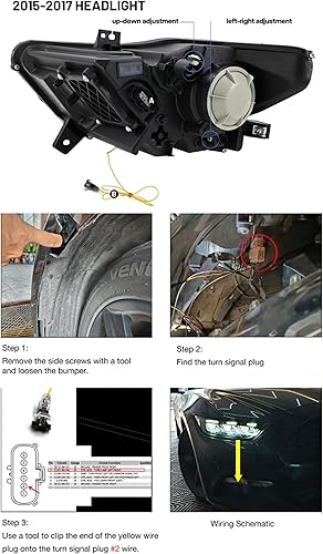 Miniatura 3 de Faros delanteros TT-ABC Mods para Ford Mustang 2015 2016 2017 y Shelby GT350 GT500 Full LED (2015-2017)