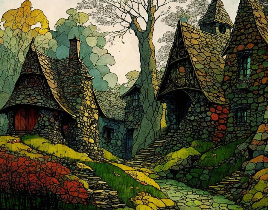 Patchwork Le Comté poster toile murale déco pierre ancienne 58 x 90 cm salon moderne
