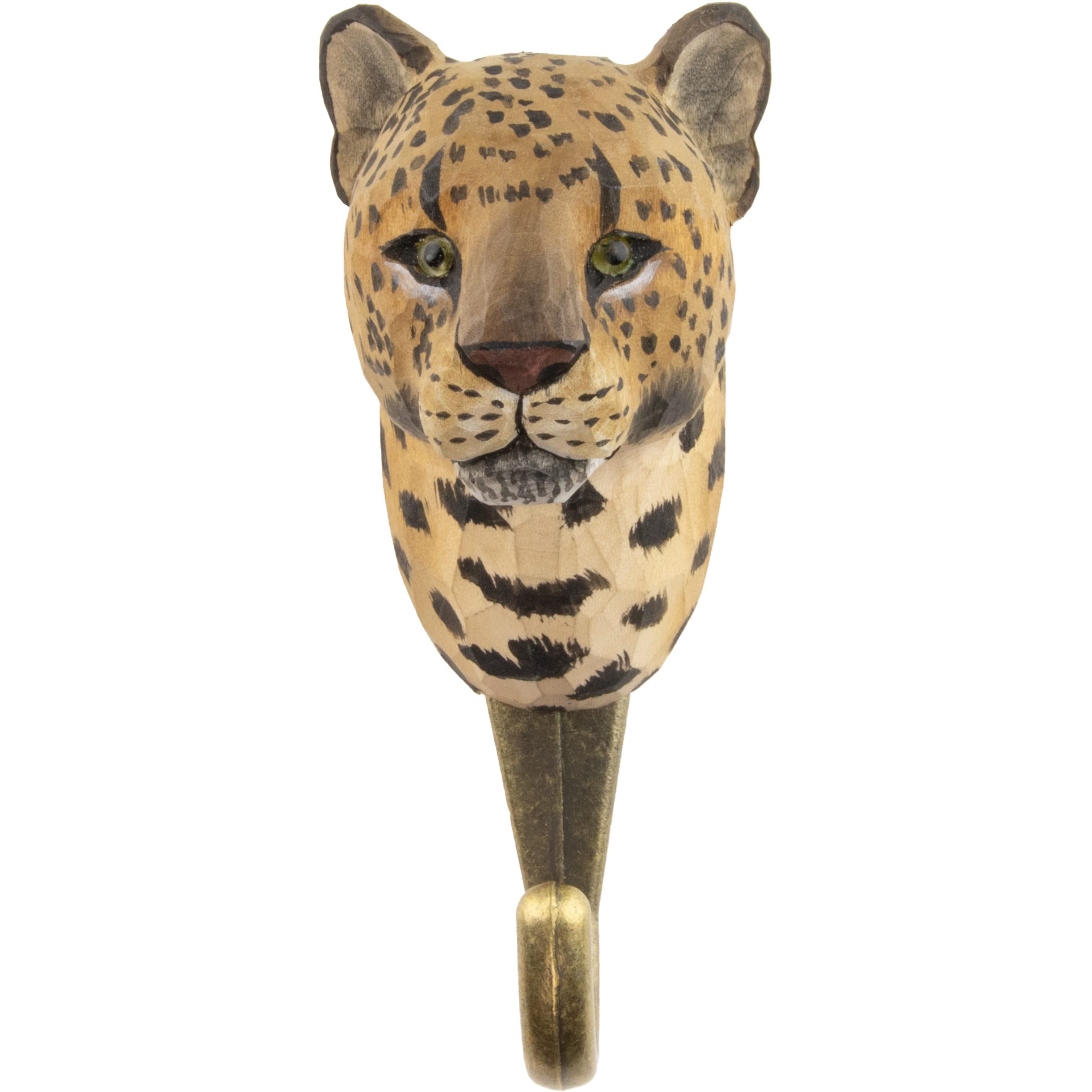 WILDLIFEGARDEN Hand-Carved Leopard Hook, Africa Collection, Sturdy Wood Wall Hook with Artisanal Life-Like Figurine, Easy-to-Install, Designed in Sweden