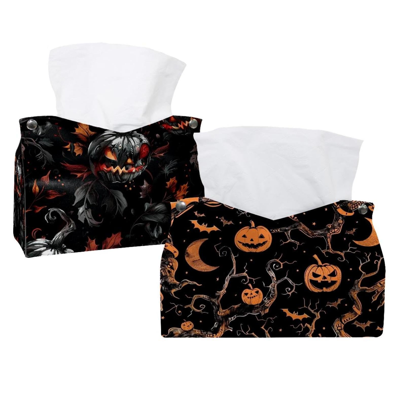 Boîte à mouchoirs Halloween en forme de citrouille pour sublimer votre décoration de salon et chambre