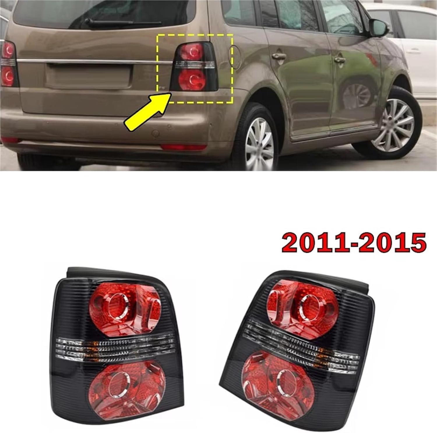 Rear Trail Light Compatible With Vw Compatible With Touran 2011 2012 2013 2014 2015 Taillight Cover Car Light Housing Without Bulbs Tail Signal Lamp Tail Light Rear Lamp