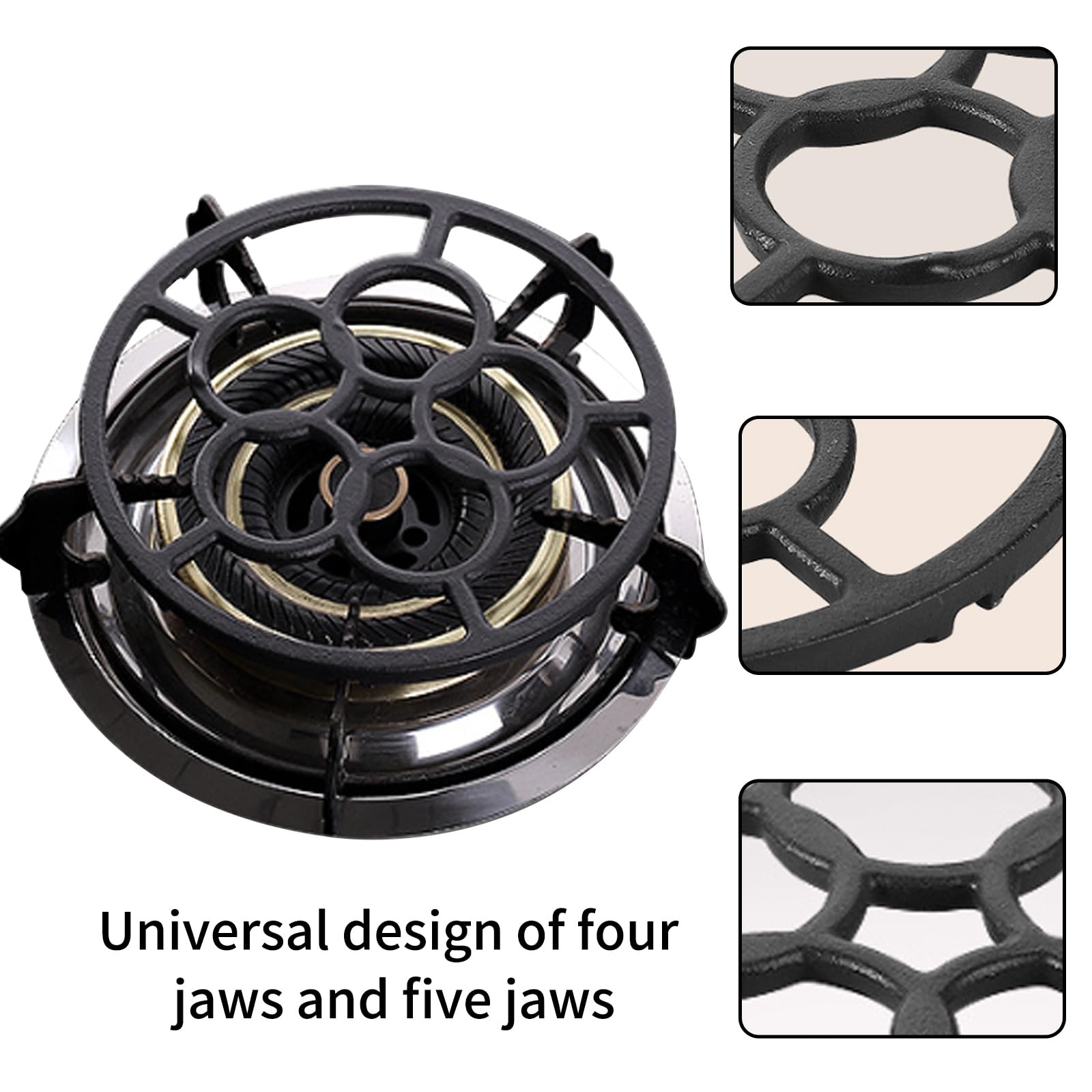 Anello Riduttore Gas Supporto In Ghisa Per Wok E Moka Su Fornelli A Gas - Riduttore Antiscivolo, Diametro 18.3 Cm Pentola In Ghisa