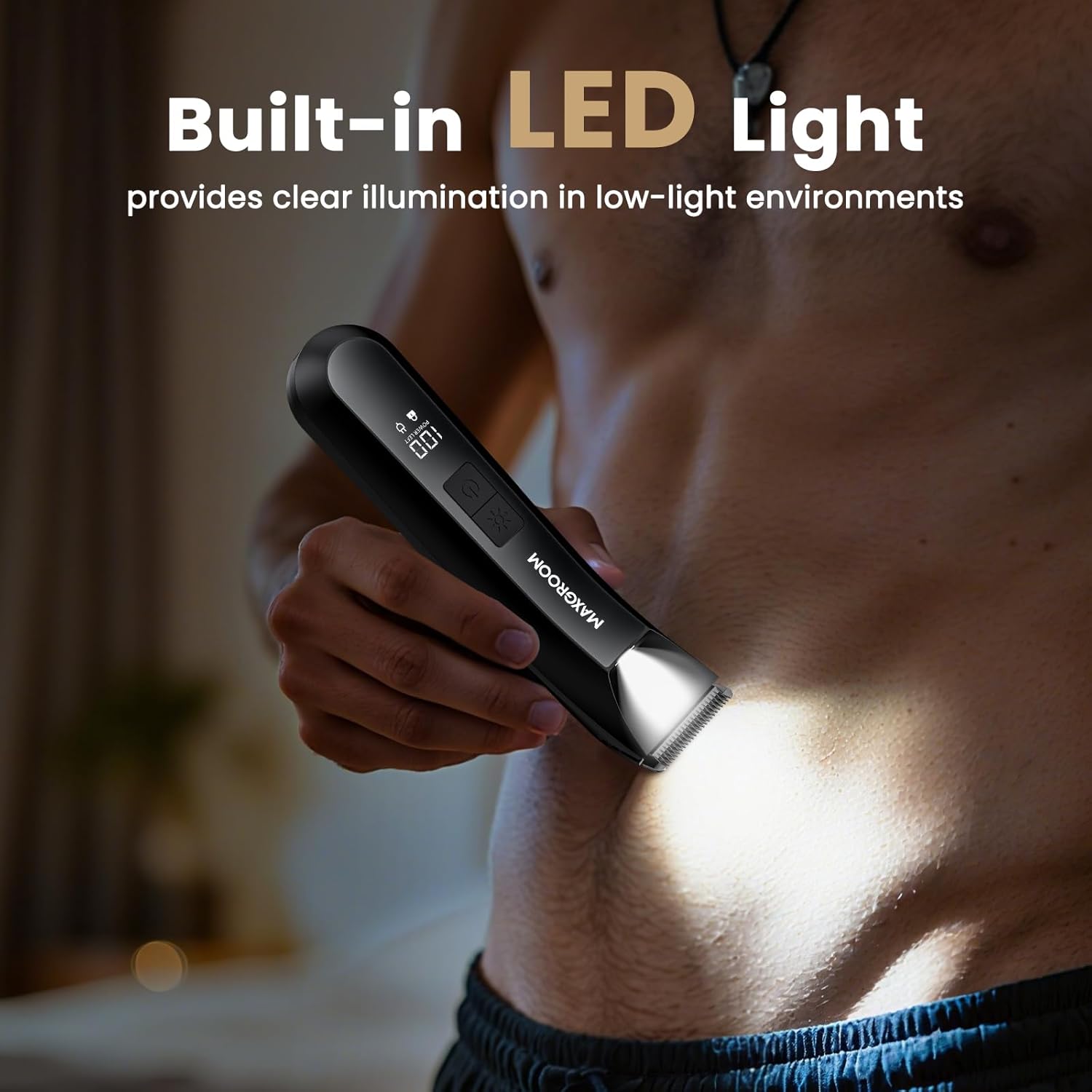 Manscape 3-In1 Body & Pubic Hair Trimmer for Men, IPX7 Waterproof Ball & Groin Shaver with LED Light, Electric Razor with Travel Pouch & USB Rechargeable, Christmas Gifts for Men - Image 5