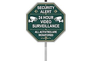 1 Pack Video Surveilance Sign with Stake
