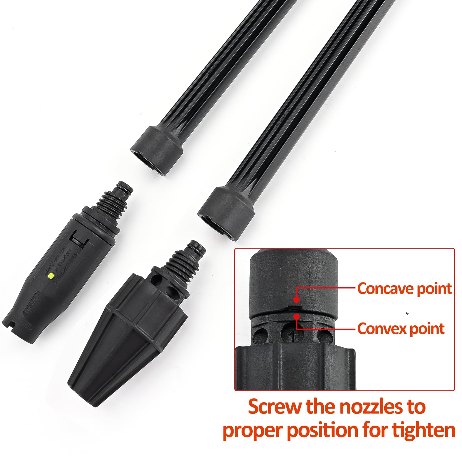 Lance à jet d'eau haute pression et lance rotative buse de rechange pour pistolet pulvérisateur pour nettoyeur haute pression compatible avec les nettoyeurs haute pression Lavor Sterwins Lidl Parkside