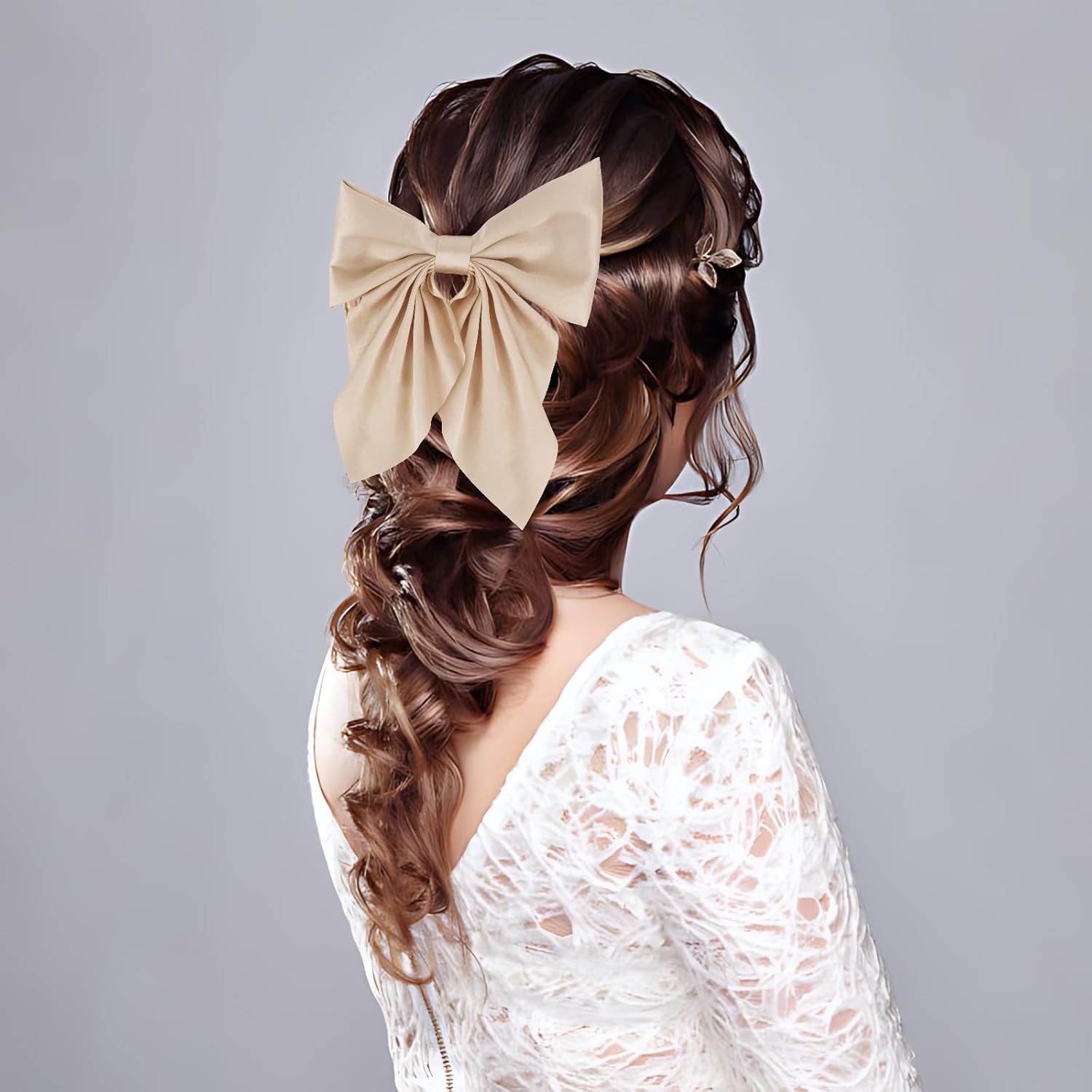 4PCS Hair Bows for Women, Silky Satin Bow Clips Hair Ribbons Barrettes Cute Hair Accessories for Women and Girls - Image 5