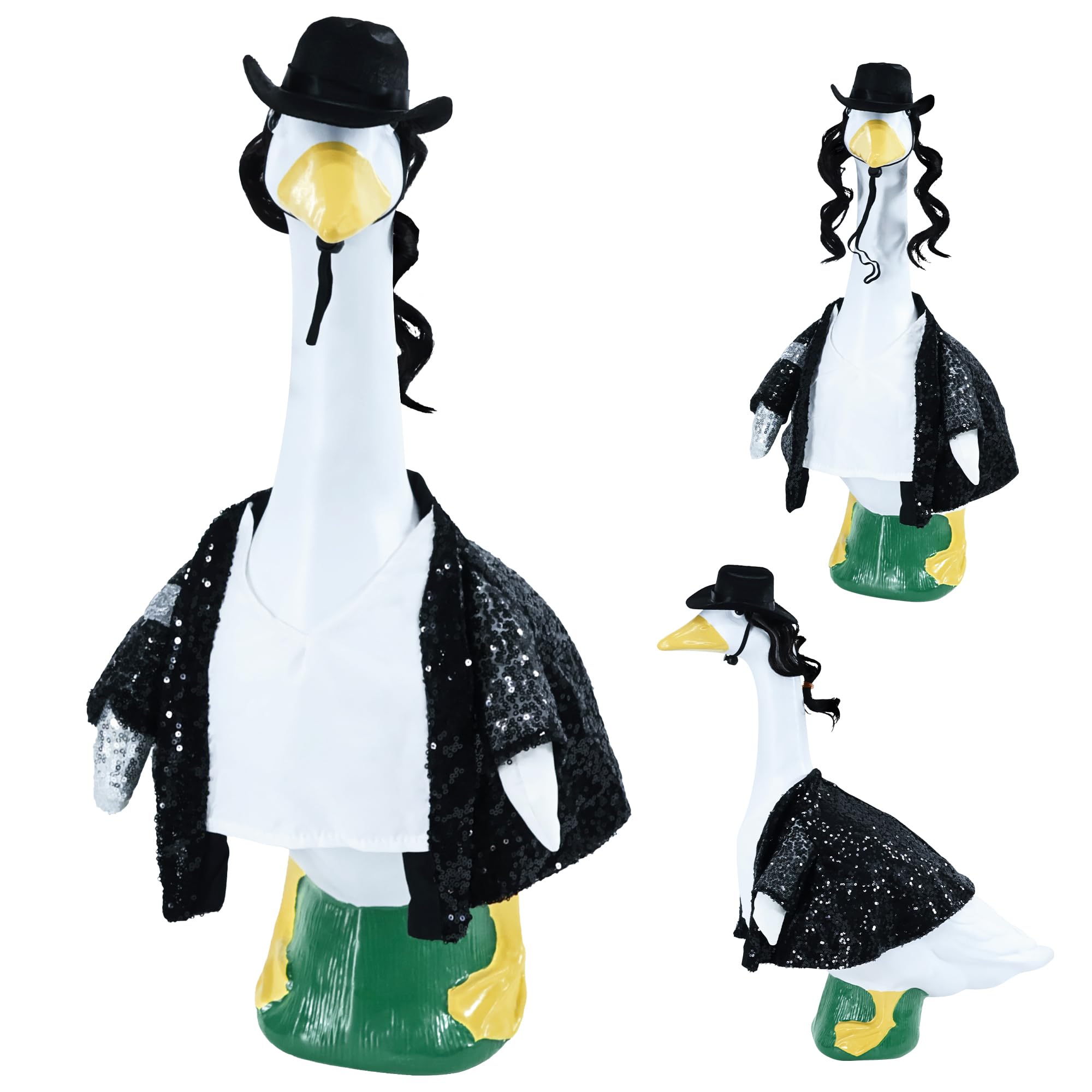 AMAMHAHAVA 80s 90s Pop Star Porch Goose Outfit for 23 Inch Goose Statue