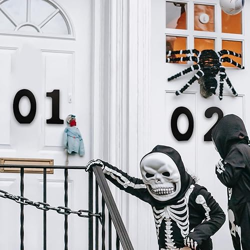 Miniatura 4 de AOCEAN Números de madera negra de 6 pulgadas, números de madera sin terminar para Halloween, números decorativos de pie, rebanadas, decoración de