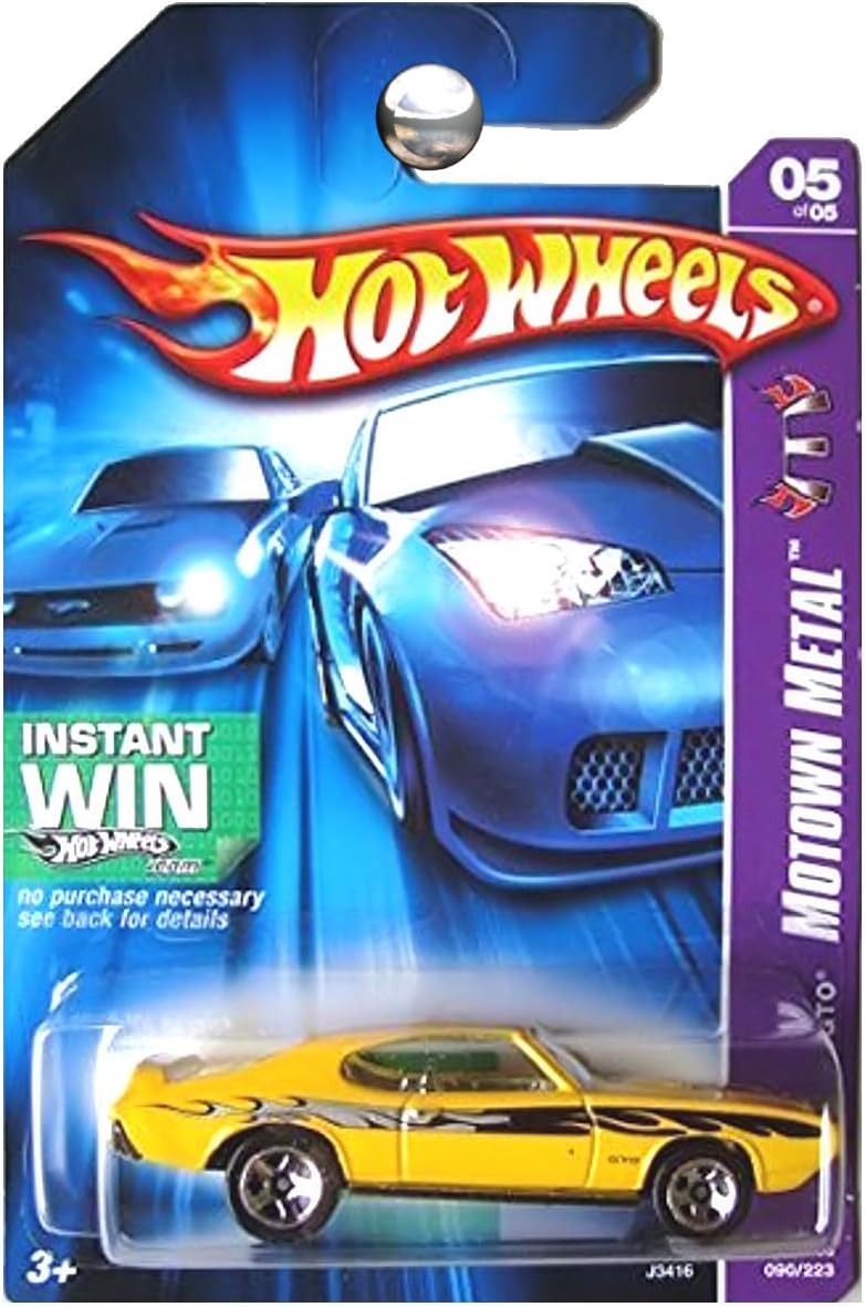 Hot Wheels Instant Win Card Motown Metal 1969 Pontiac GTO Yellow