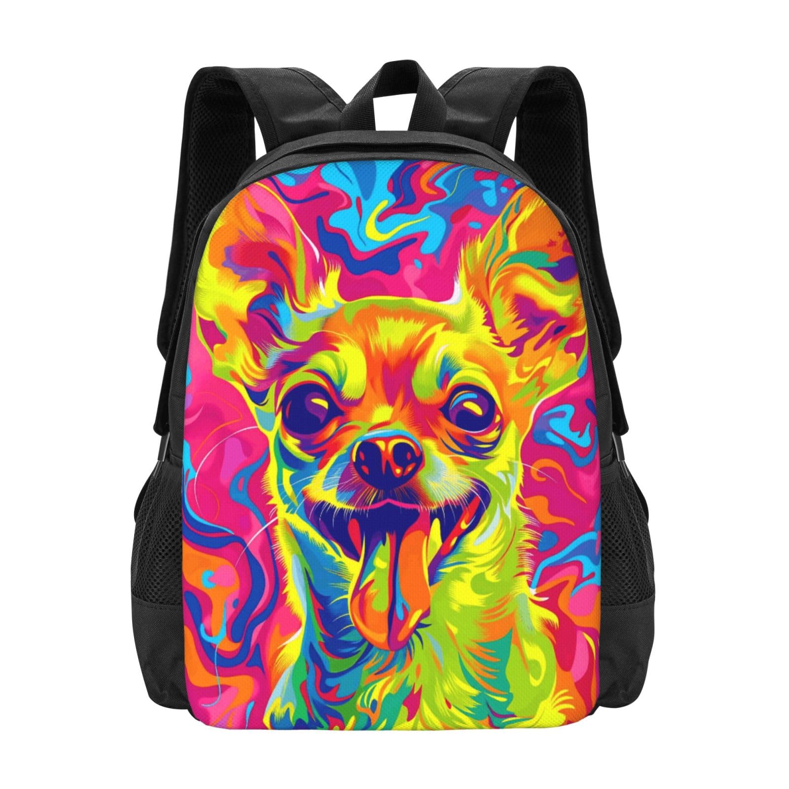 Bolso de día unisex ajustable estilo colorido Chihuahua para ordenador portátil 8