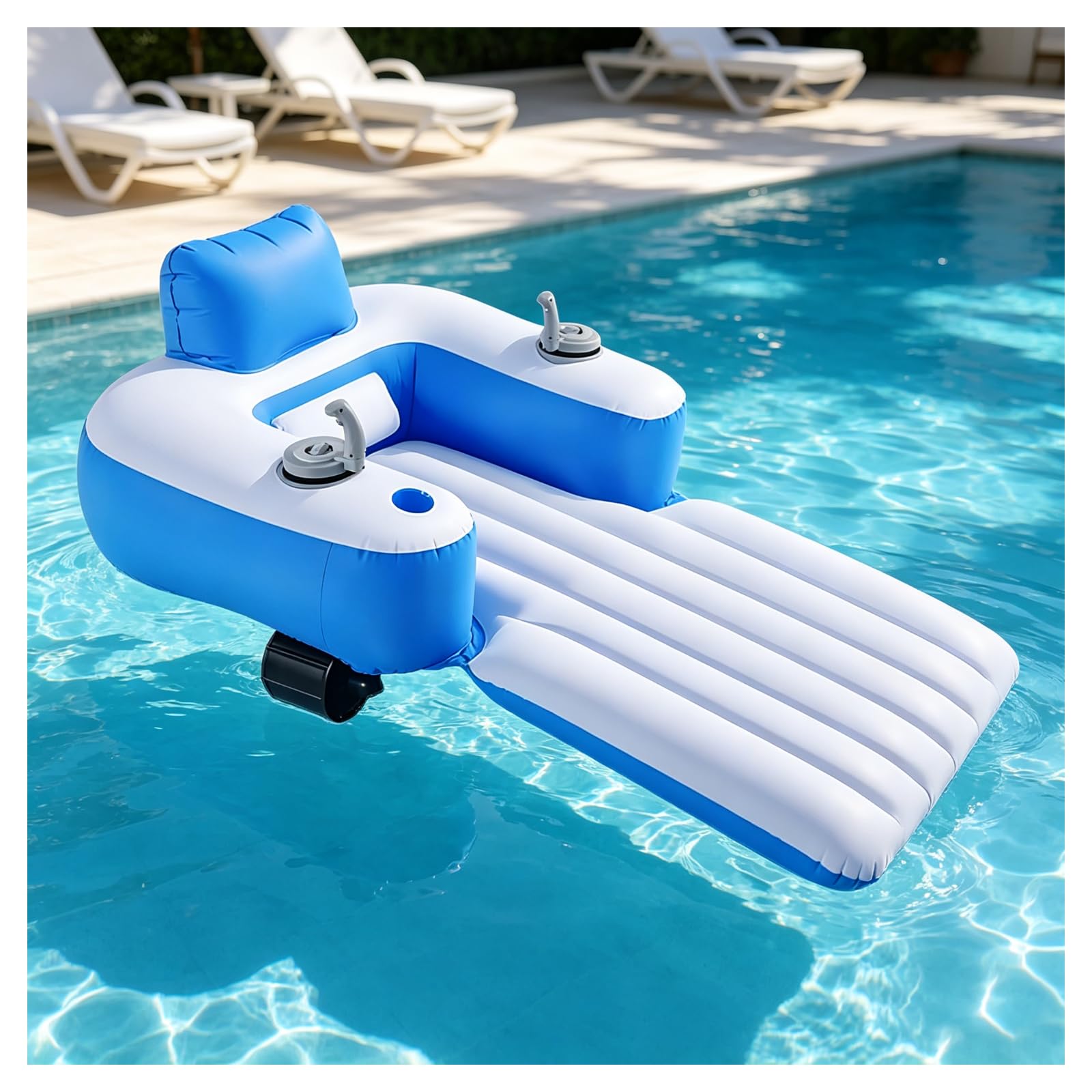 Inflatable Pool Float – Motorised Water Float with Joystick Elongatedshape