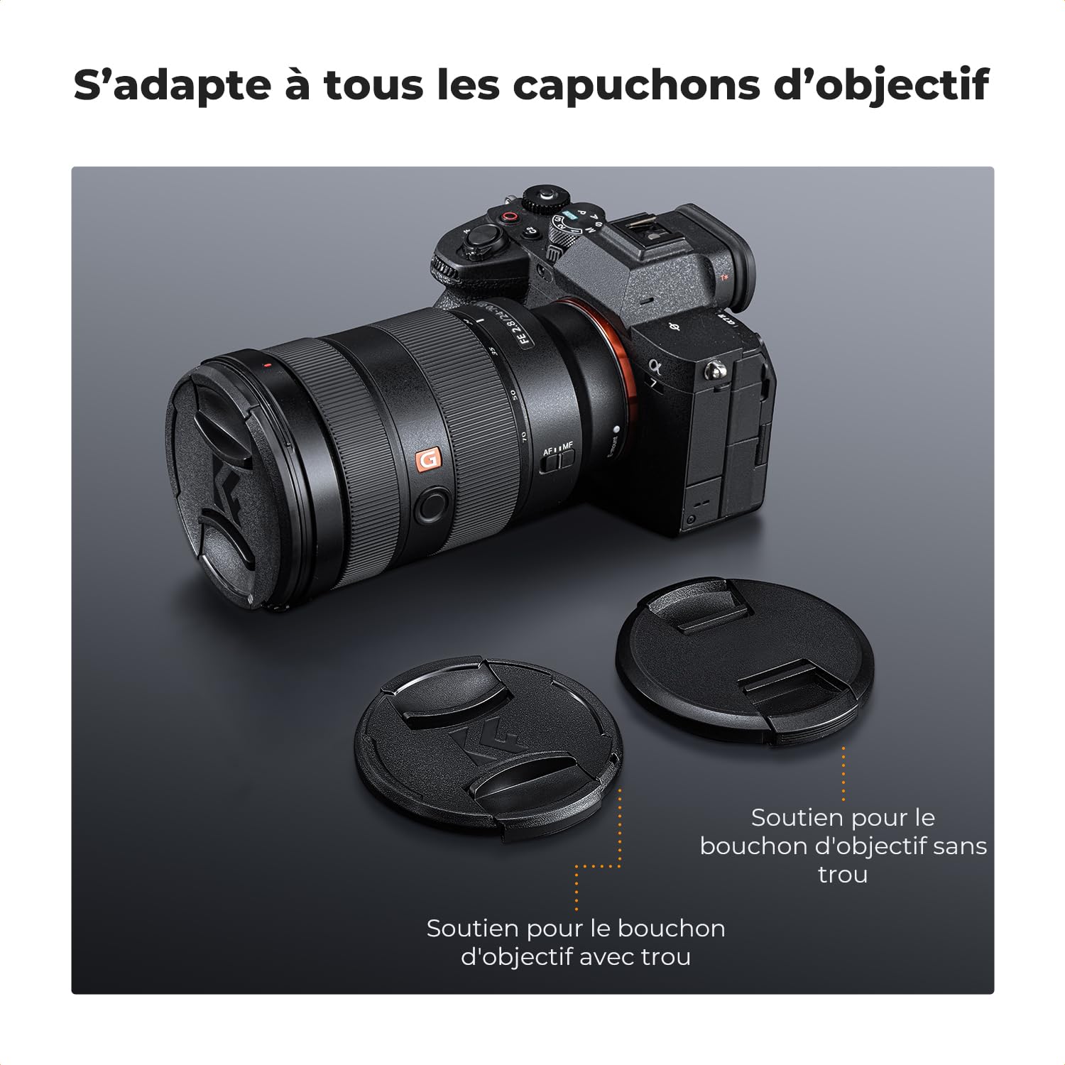K&F Concept 6 Pièces Élastique pour Bouchon Courroie Lens Cap Keeper + Chiffon de Nettoyage Compatible avec Objectif Appareil Photo Canon Nikon Sony Olympus Fujifilm Pentax Panasonic Leica