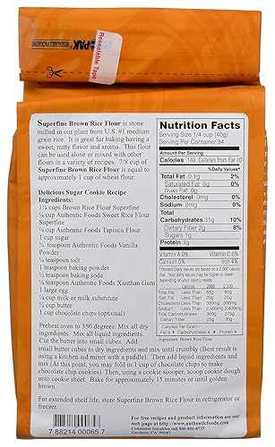Miniatura 5 de Authentic Foods Paquete variado de harina de arroz superfina, 1 harina de arroz integral (3 libras) + 1 harina de arroz blanco (3 libras)