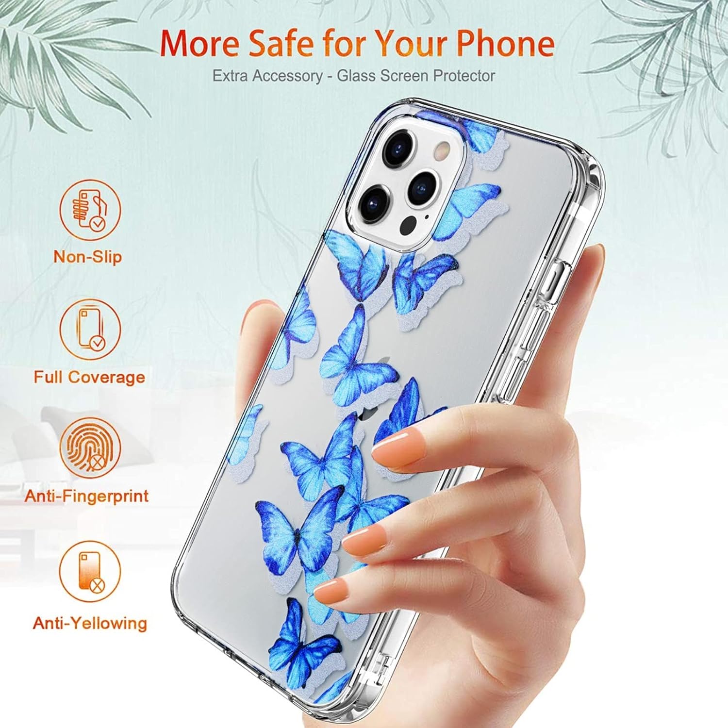 Buy Kilikala Butterfly Iphone 12 Pro Max Case Beautiful Blue Butterfly Designs Flexible Tpu Soft Back Clear Cover For Women Girls Iphone 12 Pro Max 6 7 Butterfly Case Online In Hungary B08mkdt2zf