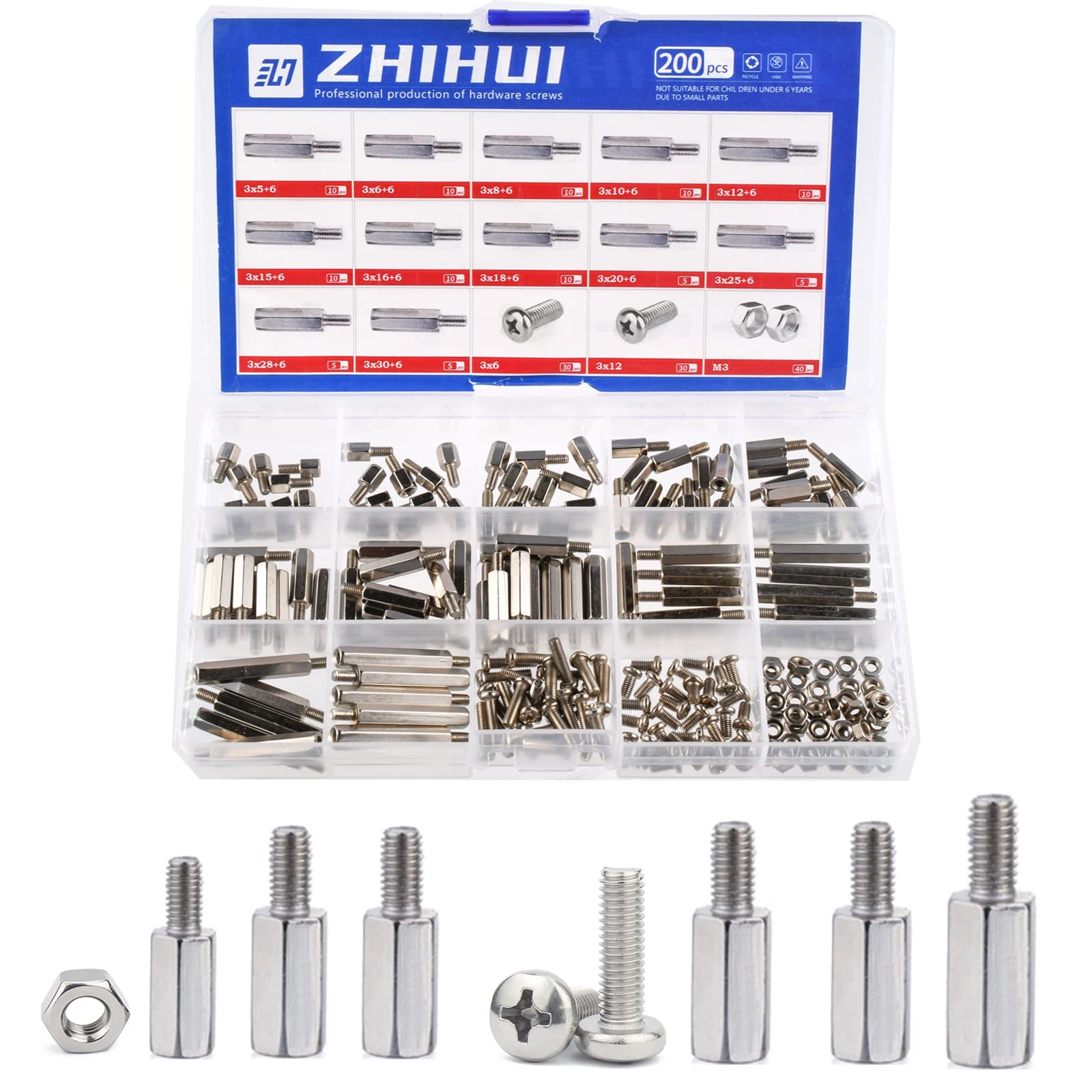 Buy ZHIHUI M3 Hex Standoff Male Female PCB Motoard Screw Bolt Nut