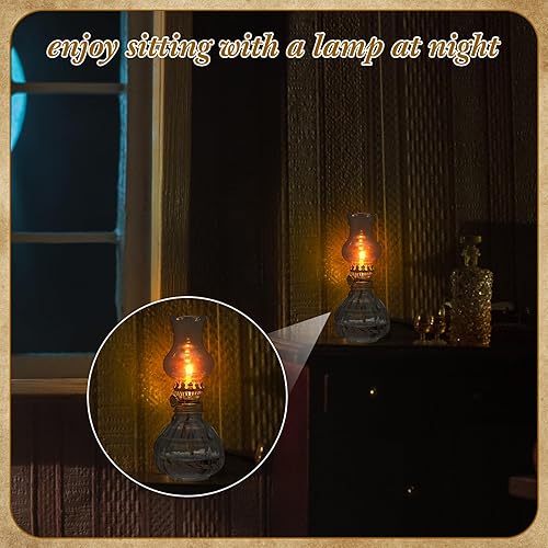 Miniatura 4 de Yexiya Juego de 6 lámparas de cristal vintage de queroseno rústicas, lámpara de aceite, farol transparente, con mecha extra de 6.6 pies