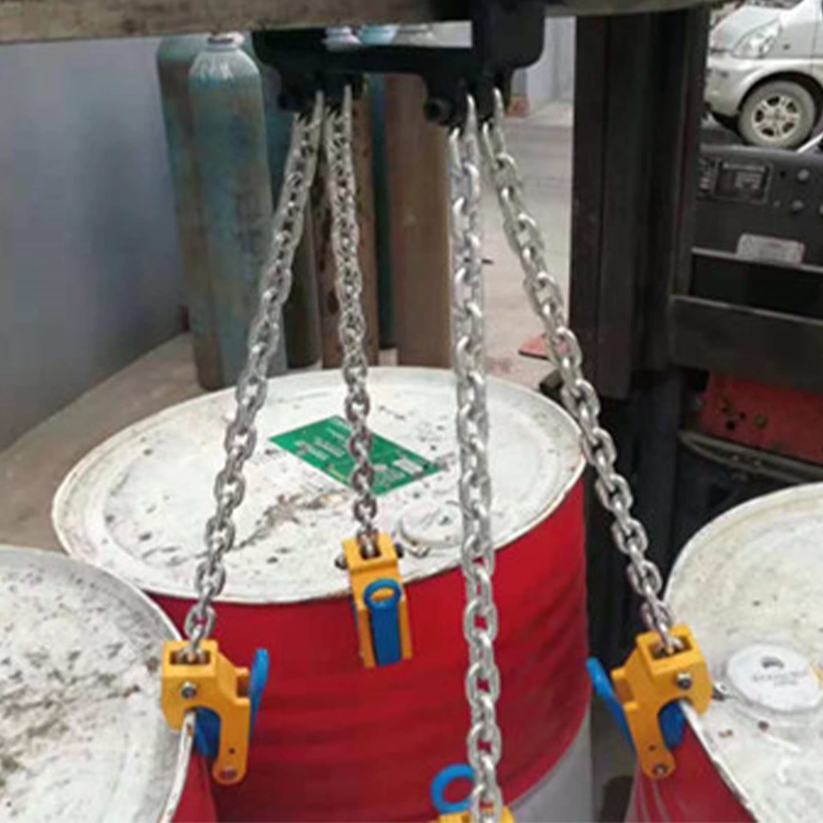 Leapiture 2 Hooks Barrel Chain Drum Lifter Robust Industrial Drum Lifting Chains Tool Practical Stable Industrial Accessories