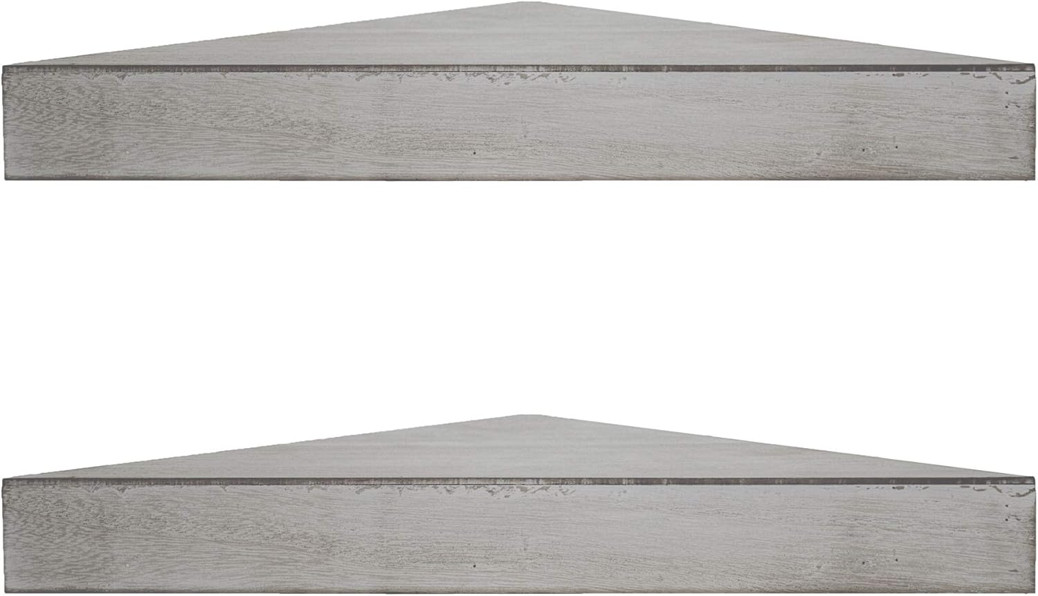 American Art Decor Set of 2 Floating Corner Shelves - Shelf Bracket & Organizer for Living Room, Bedroom, Bathroom, Offices & More (Cement Grey, 2.25”x 16.5”x 8.25”)
