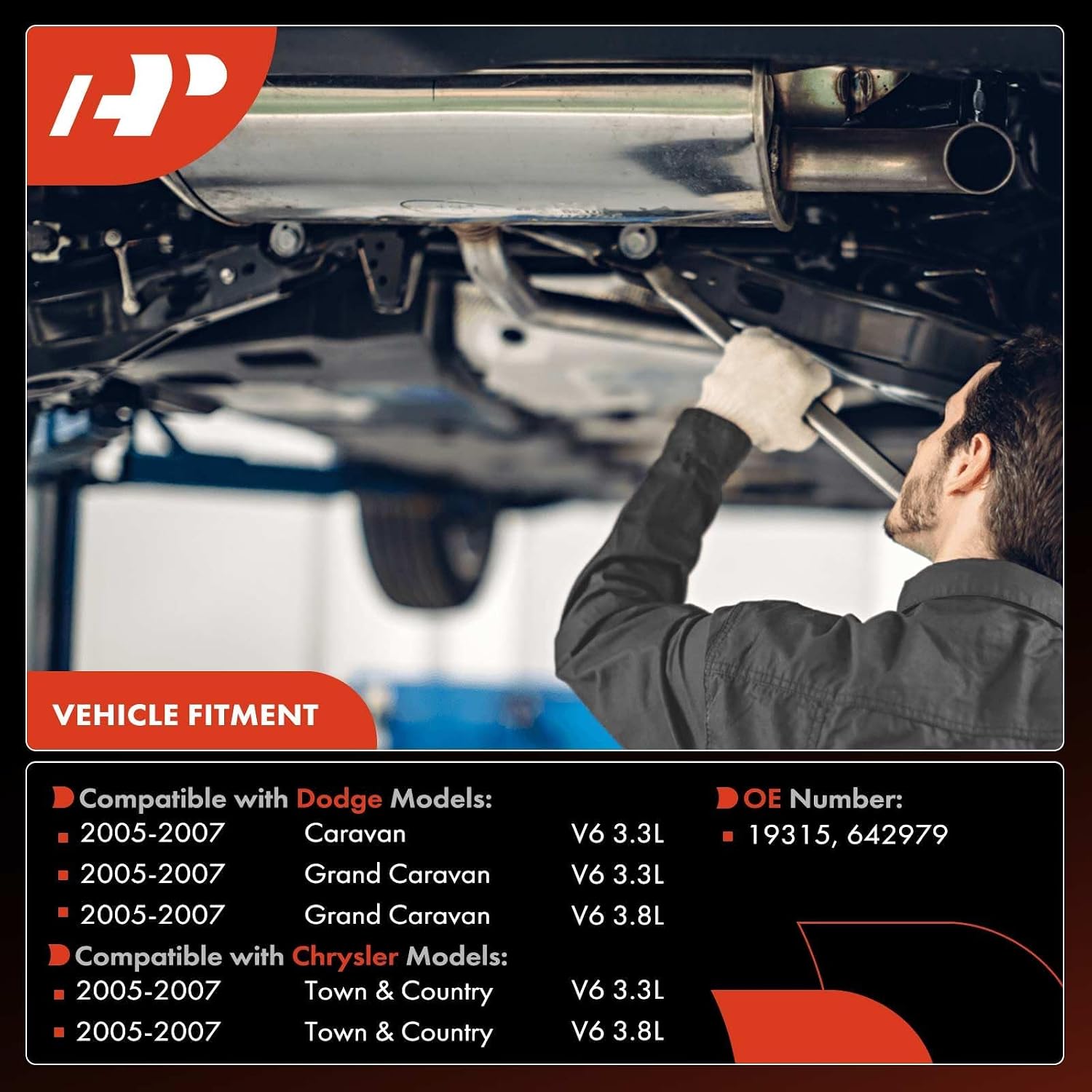 A-Premium Catalytic Converter Kit Direct-Fit Compatible with Dodge Grand Caravan 2005-2007, Caravan 2005-2007 & Chrysler Town & Country 2005-2007, 3.3L 3.8L, EPA Compliant