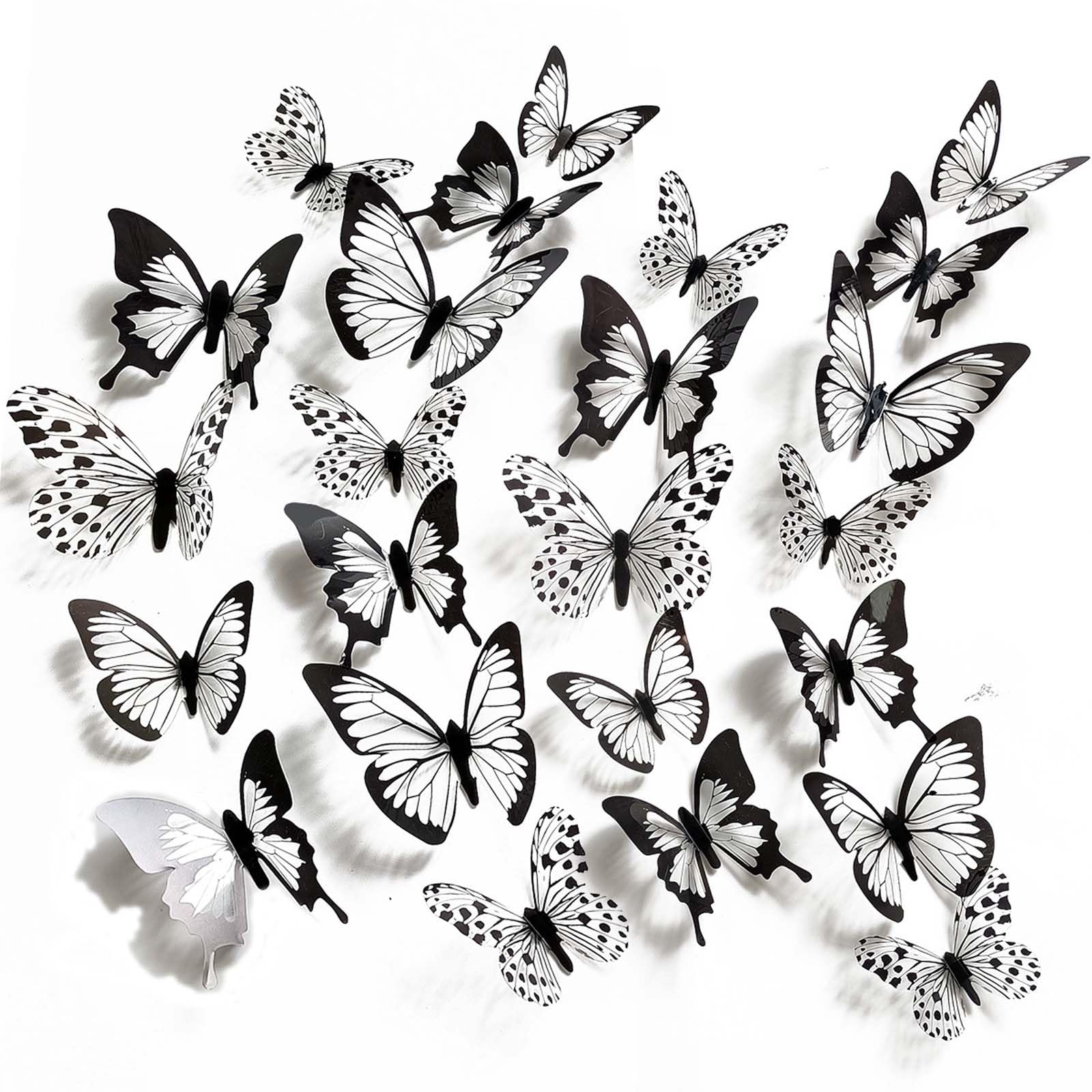 Adesivi Murali Farfalle 3D Decorazioni Parete Nere Sticker Murali Farfalla Decorativi per Camera da Letto Soggiorno Cameretta Bambini Ufficio - Set da 12 Pezzi