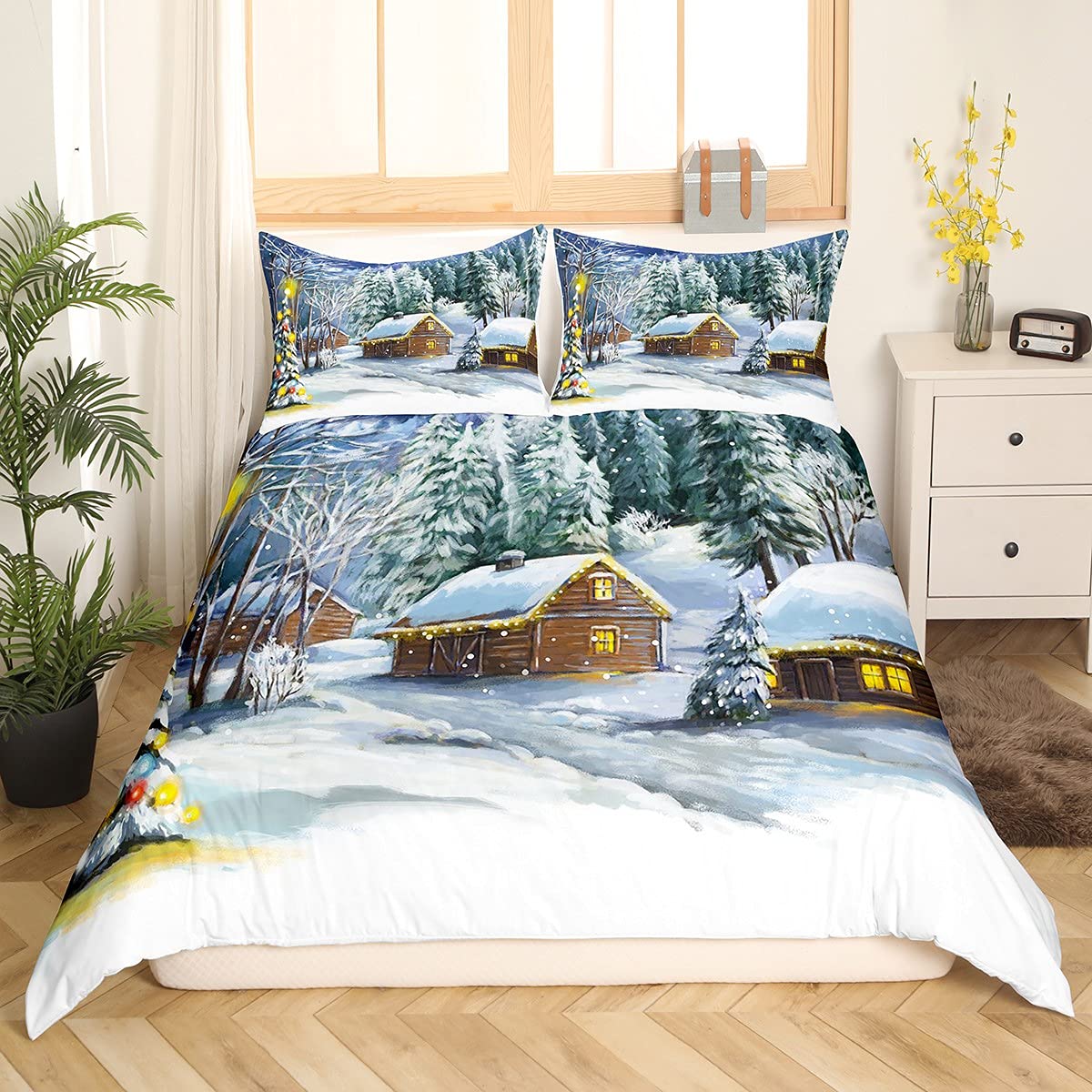 Housse de couette 240x260 cm Noël en microfibre douce Homemissing