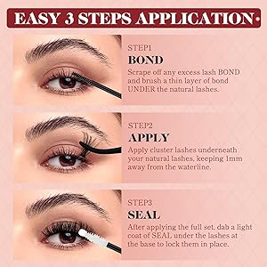 Higu clace Lash Bond and Seal Lash Glue for Eyelash Clusters,10ml Super Strong Hold Lash Cluster Glue Bond and Seal Waterproof for DIY Lash lusters Easy to Use at Home (5ml+5ml)