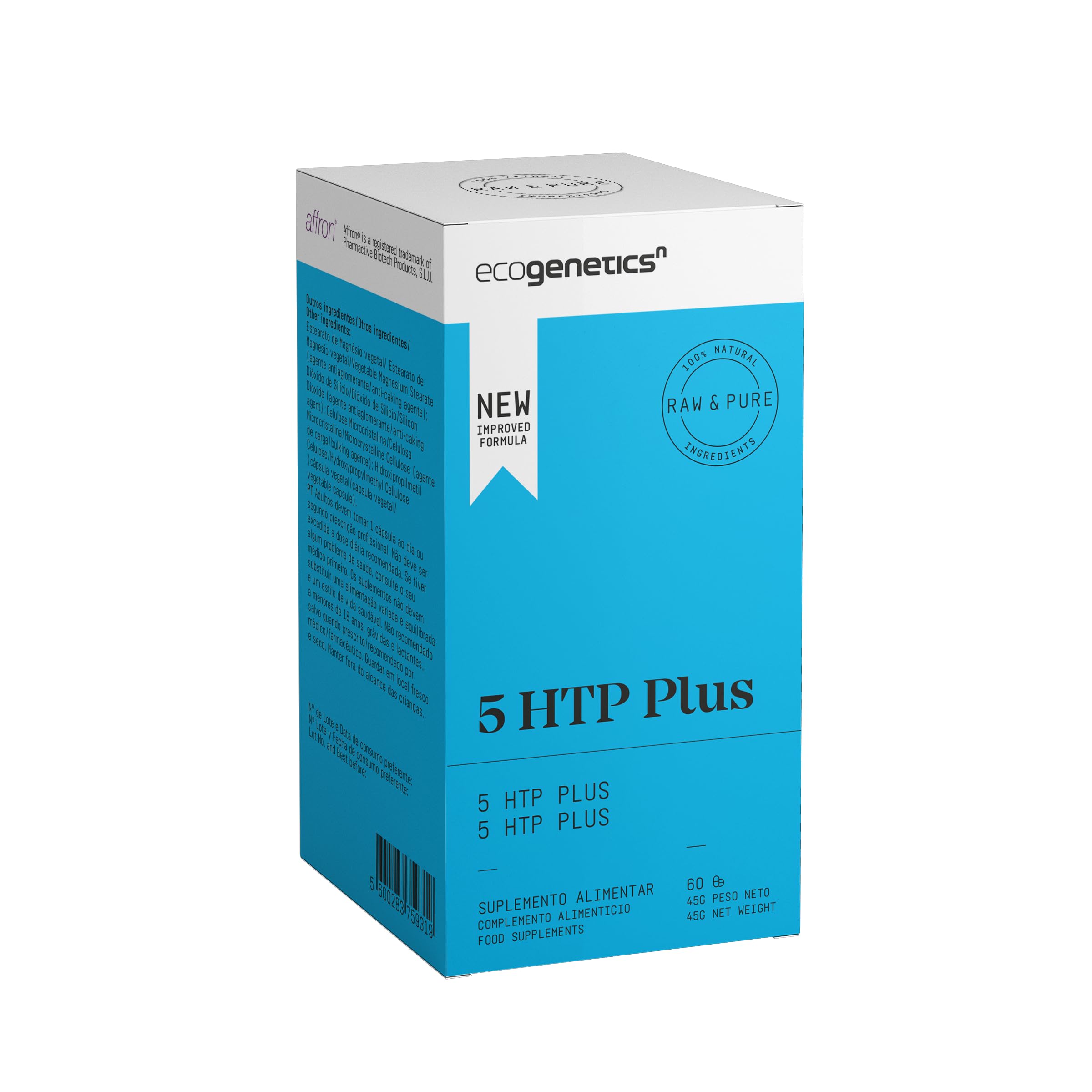 Ecogenetics 5HTP PLUS - 60 CAPS - Améliore l'humeur et favorise le sommeil
