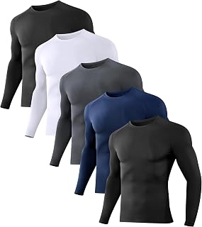 Dalavch Men's Long Sleeve Compression Shirt - Workout Rash Guard Base Layer for Gym, Running, Cycling, Sports (1 Pack)