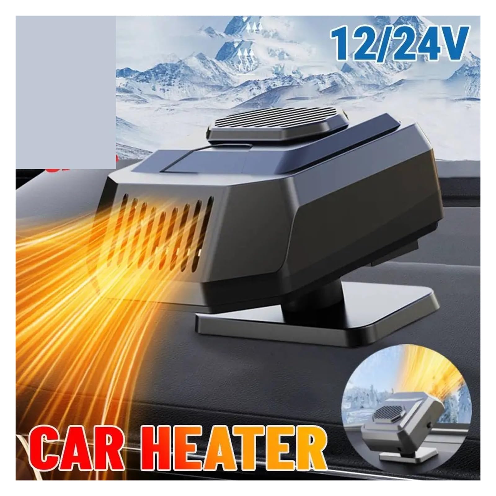 12V/24V Auto-Heizlüfter, Auto-Scheibenentfeuchter, Schnellheiz-Heißluftgebläse, Antibeschlag-Windschutzscheiben-Entfroster(12V)