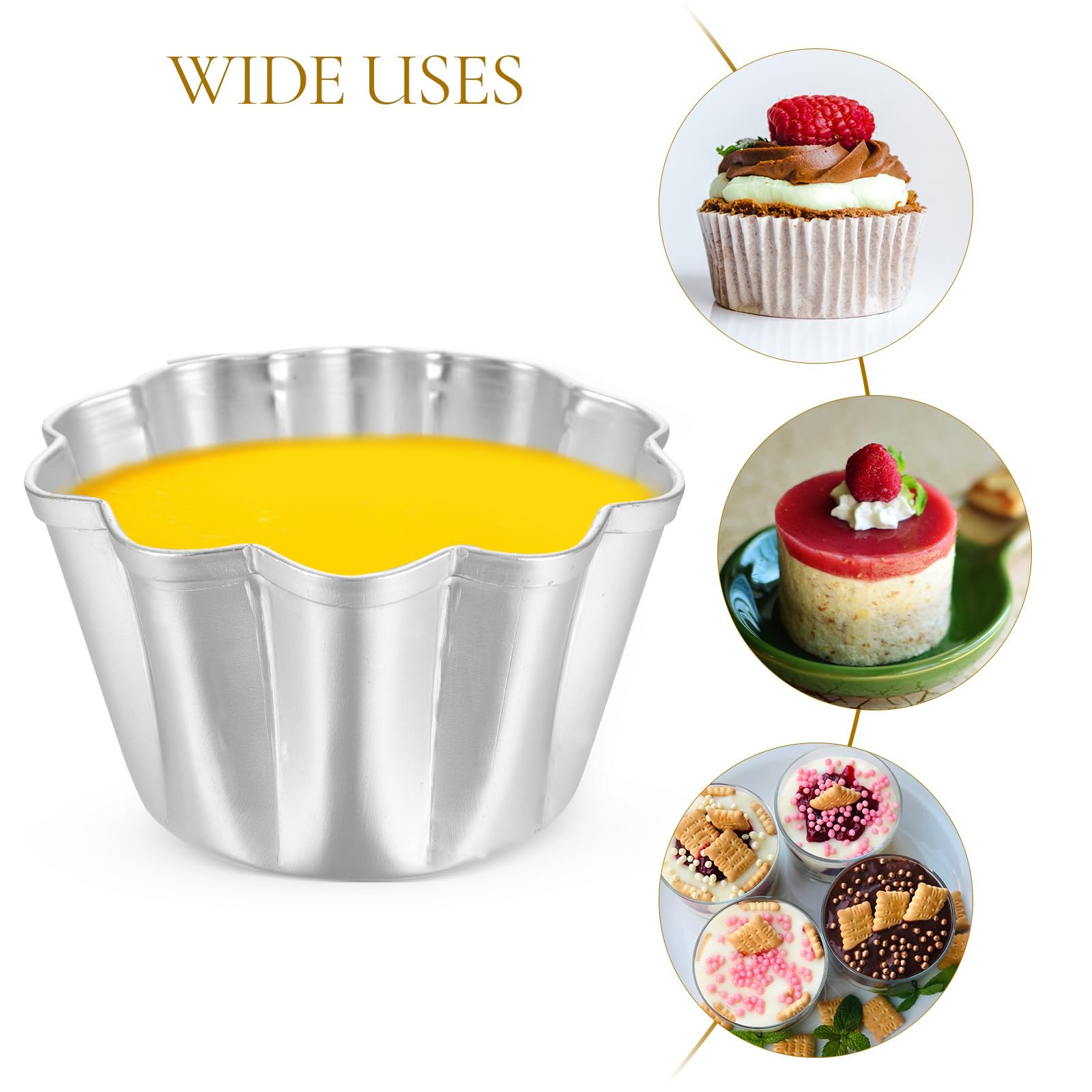 Luxshiny Juego de 2 moldes multifunción para hornear magdalenas y pasteles caseros, 6 unidades