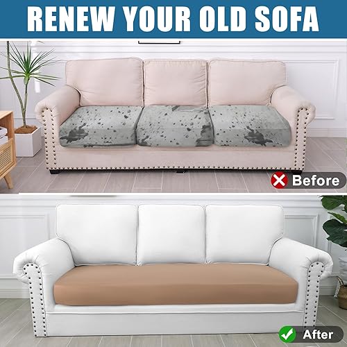 Miniatura 8 de smiry Fundas de cojín impermeables para sofá, fundas elásticas de cojín de repuesto, funda de asiento suave, protector elástico de muebles para