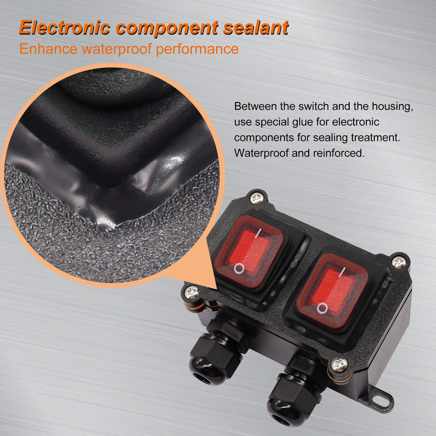 Snapklik.com : Weideer 2 Gang Inline Cord Switch ON/Off IP67 Waterproof ...