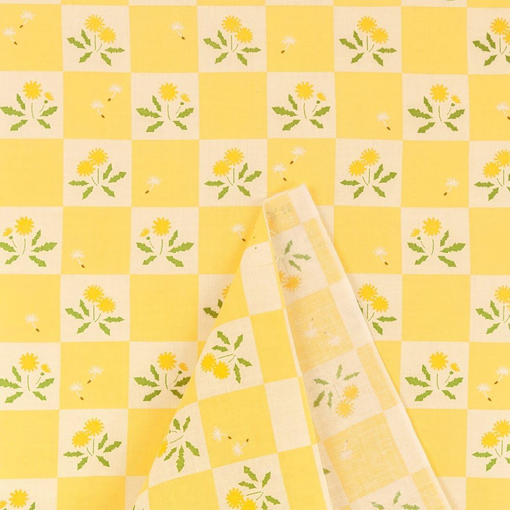 HAMAMONYO Tenugui 'Plaid Pattern - Dandelion' image 2