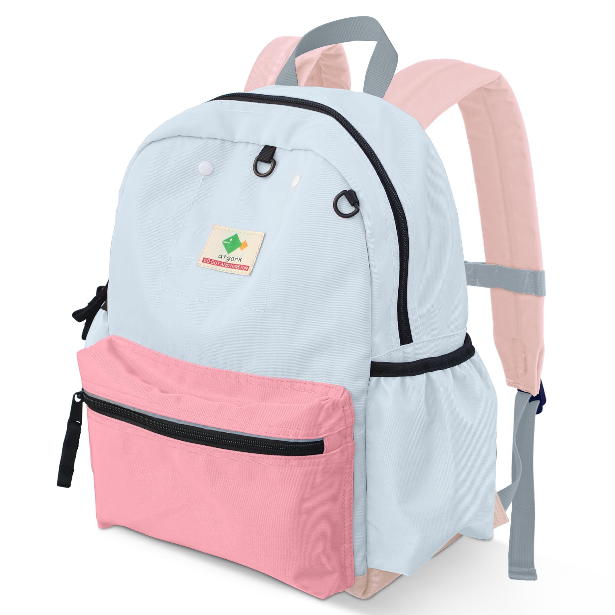 atgark Kids Backpack, 1.0L, Cotton Candy, Kindergarten Elementary School, Lightweight, Soft Shell, Zipper, Unisex, Little Kid, Nylon, 13"H Fit A4