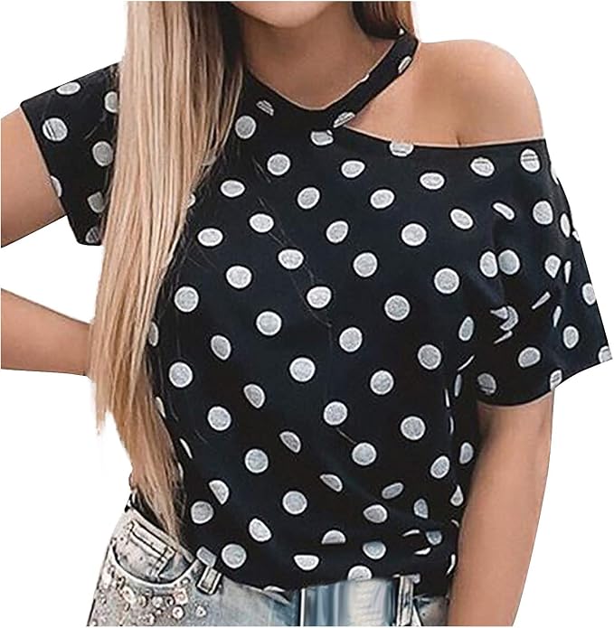 Blusas para Mujer Moda 2022 Hombro Tops Camisetas Mujer Verano Camisas  Casual Manga Corta Túnicas Tee Shirts, at Amazon Women's Clothing store