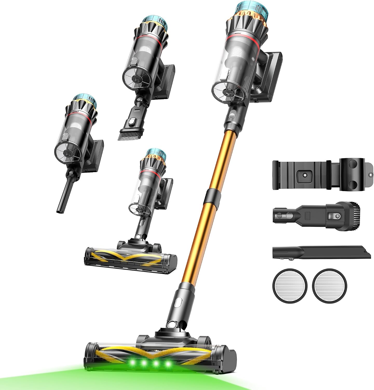 Vexilar V14Pro Aspirapolvere Senza Fili 60000Pa/ 60Min, Aspirapolvere Lavapavimenti Potente Scopa Elettrica Senza Fil...