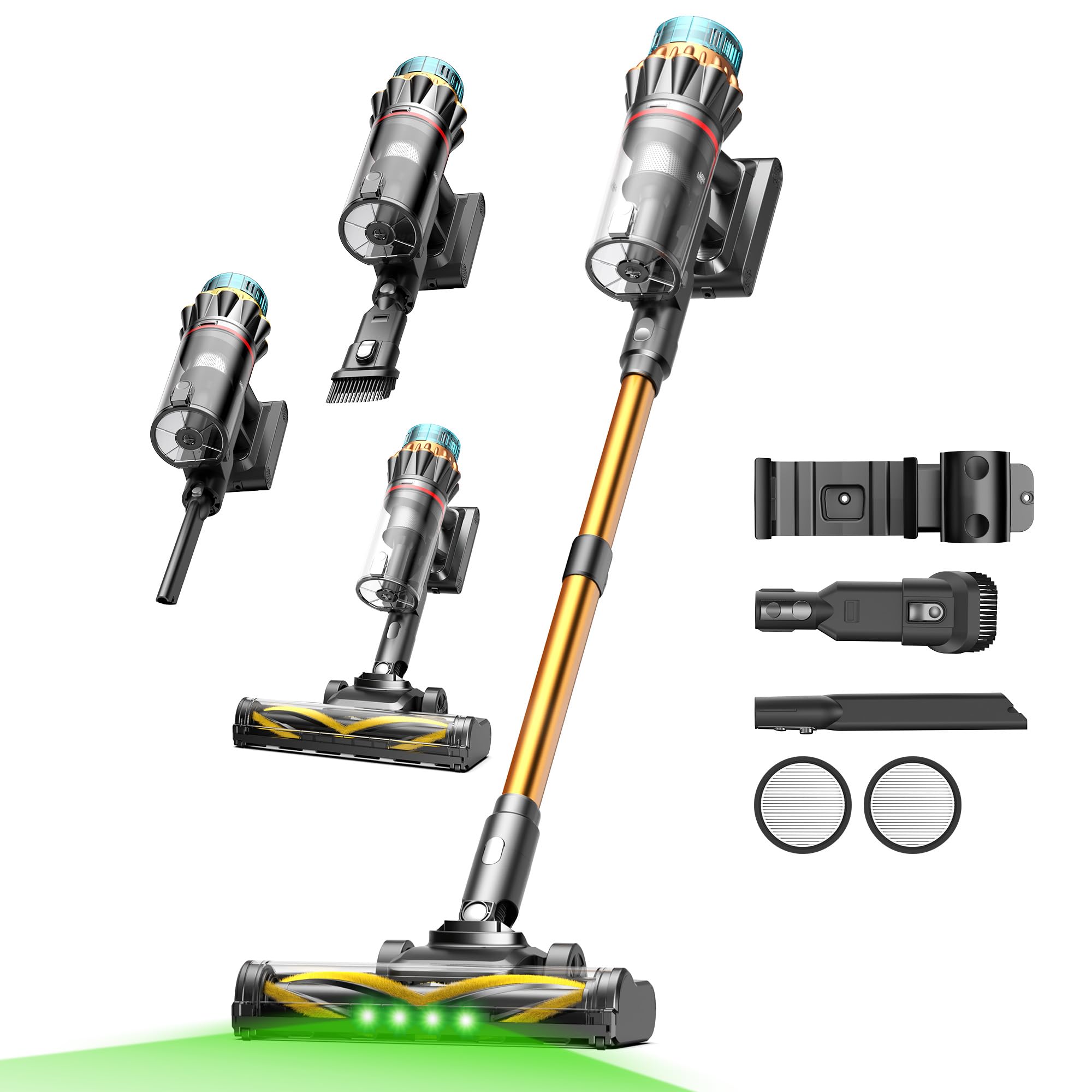 Vexilar Aspiradora sin Cable V14Pro 60kPa/1L/60Min, Multiusos Accesorios,Autoportante,Batería Extraíble,Ligero,Fácil Maneja,Aspirador Escoba Vertical para Suelos/Alfombras/Pelos/Coche
