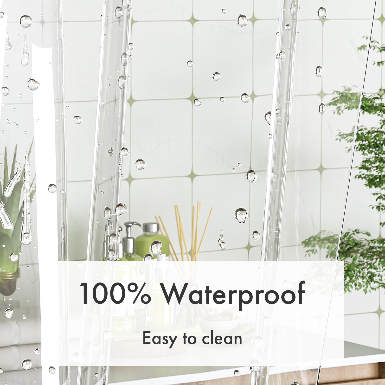 Amazer Shower Curtain - Mildew Resistant & No Smell -6