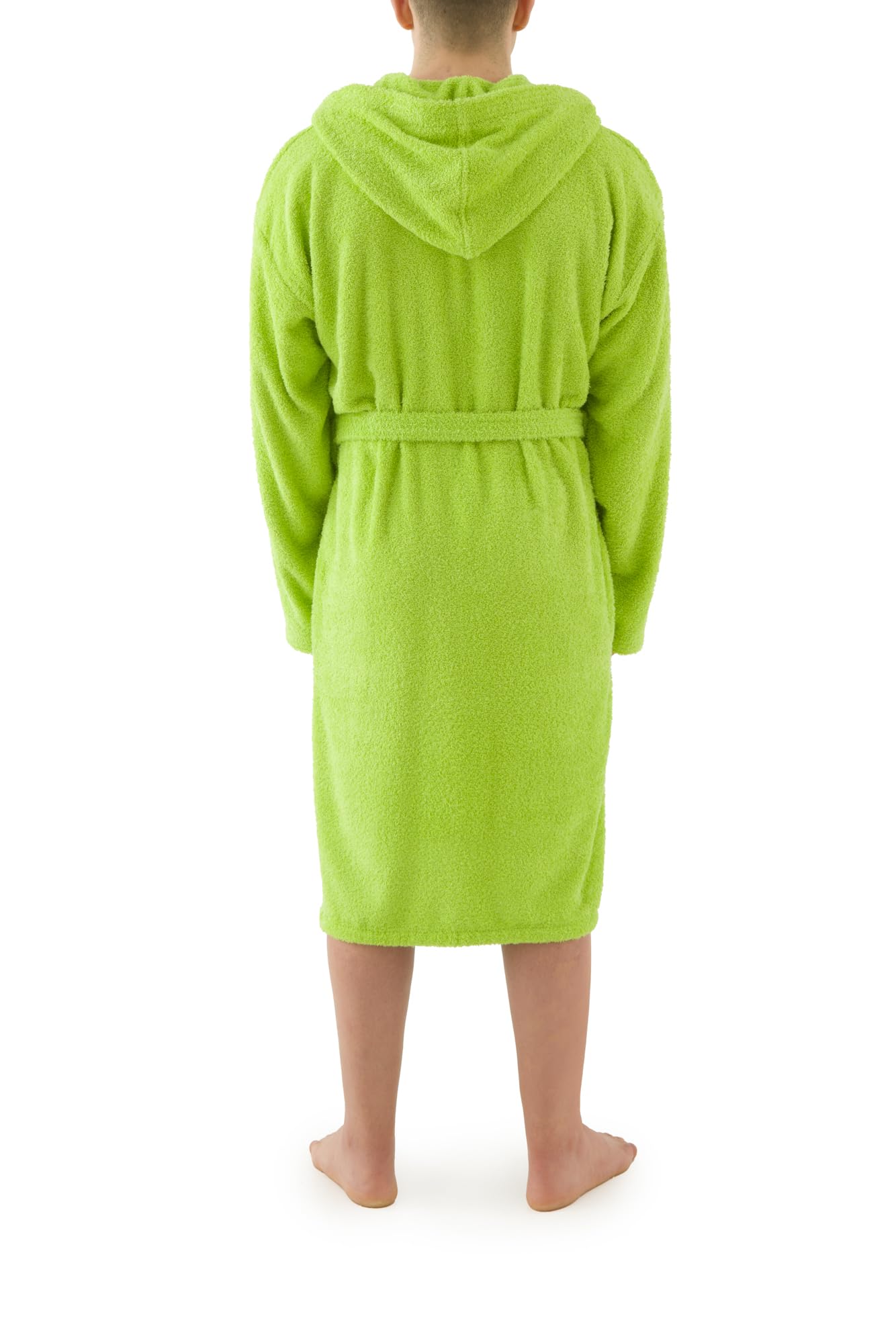 Top Towel - Elegancki - Szlafrok damski i męski 100% bawełna, 500 g/m² - Opcja z kapturem lub bez kaptura - Miękki i chłonny do prysznica, spa i basenu, limonka, XXL