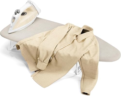 Miniatura 7 de Tabla de planchar pequeña con cubierta resistente al calor, mini tabla de planchar compacta con marco de malla metálica, para dormitorios, aprtment