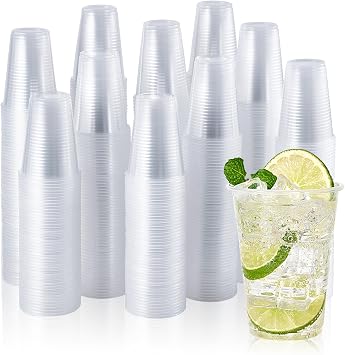 Vplus 2000 Pack 9 OZ Clear Disposable Plastic Drinking Cups for Restaurant