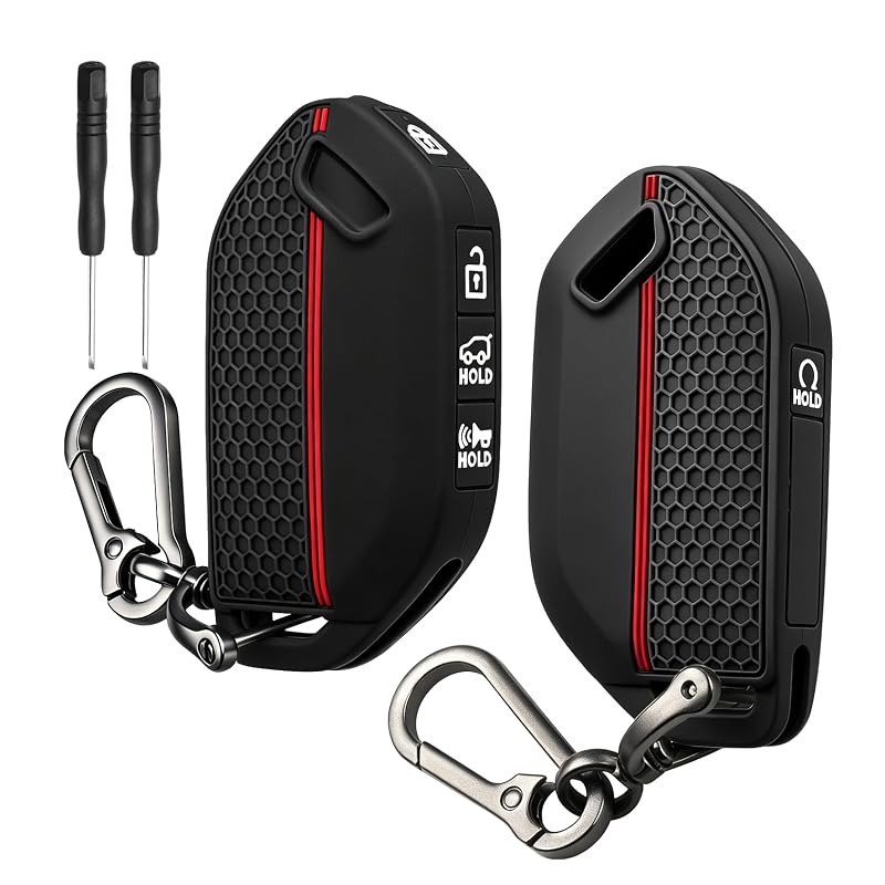 Kit com 2 capas de silicone para chave automotiva Kia K4 K5 Sportage Telluride Sorento EV5 GT-Line FT FUNTOR QY001