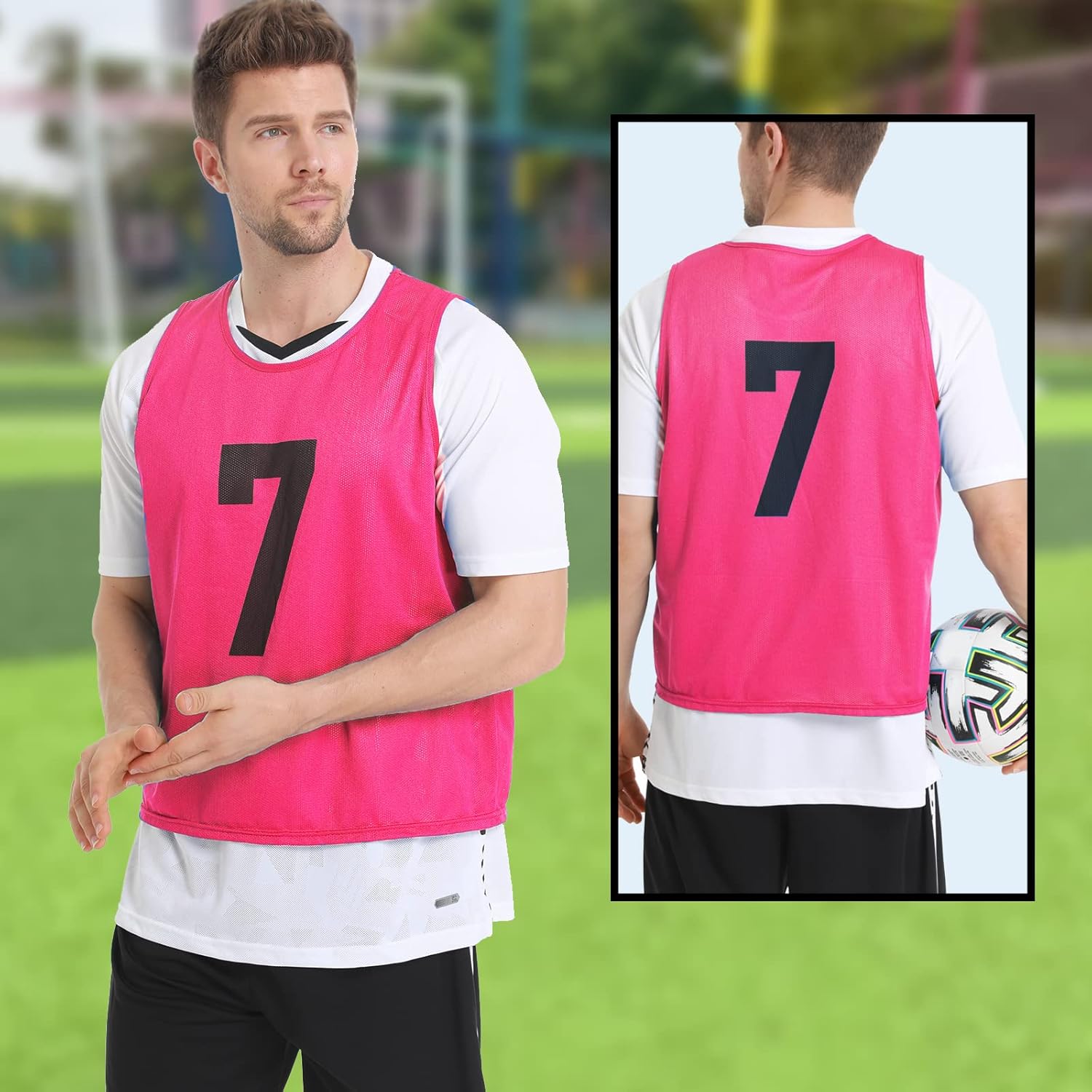 12 Pack Team Pinnies Scrimmage Vests Practice Jersey for Men Pennies for Sports Soccer Jerseys for Adult Youth