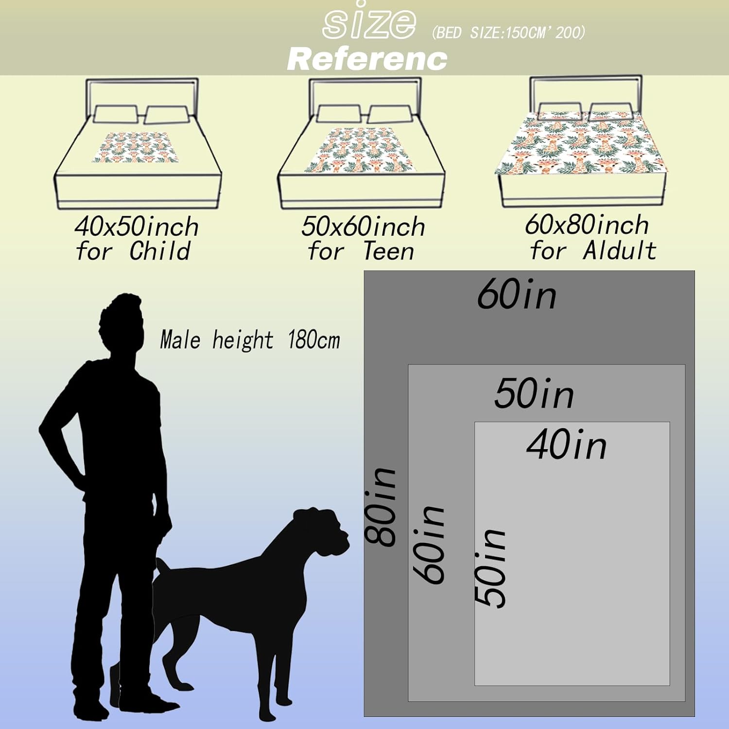 Cute Giraffe Throw Blanket,50x60in,Soft,Lightweight Flannel, Adorable Giraffes with Floral Crown Blankets - Gifts for Kids Women,for Couch Office Travel,Home Living Room Whimsical Decor - Image 3