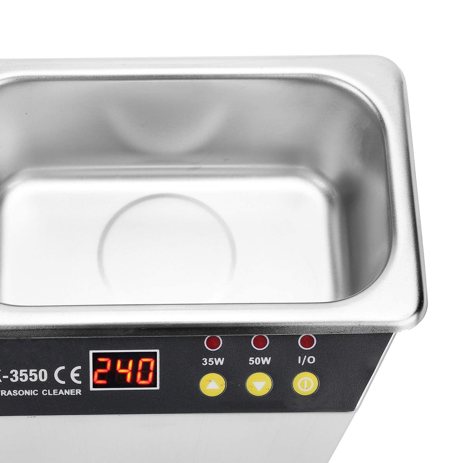Detergente ad ultrasuoni da 0,8 L 110/220 V, display digitale a LED intelligente 304 macchina per la pulizia a ultrasuoni in acciaio inossidabile, per orologi, protesi(EU PLUG)
